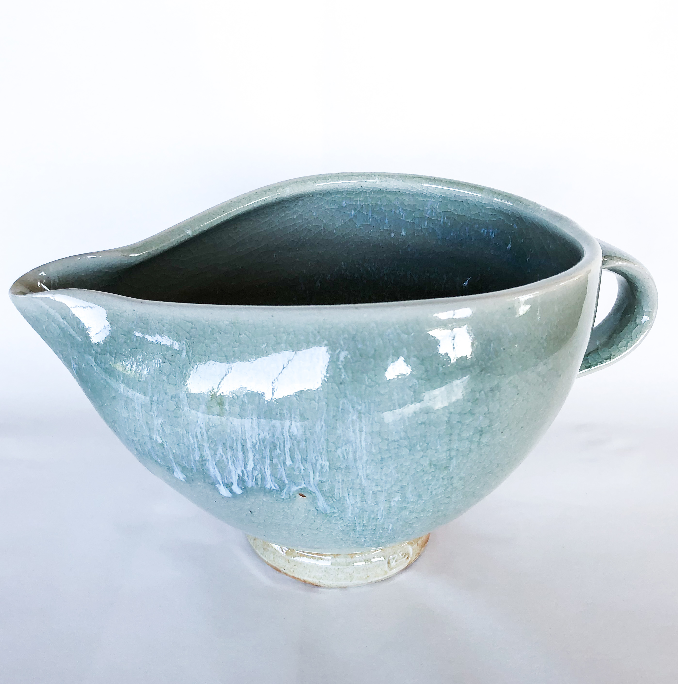 Celadon Gravy Jug Large Valley Plains Pottery